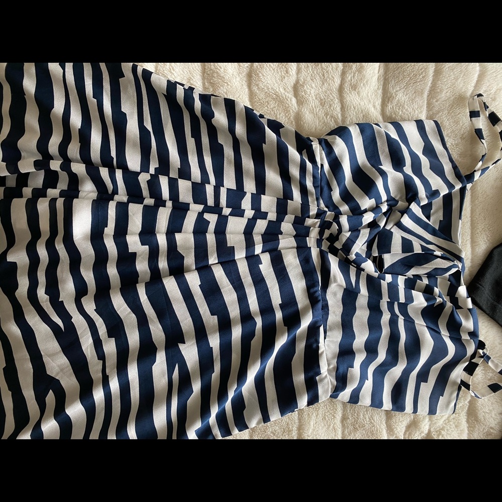 Striped navy dress